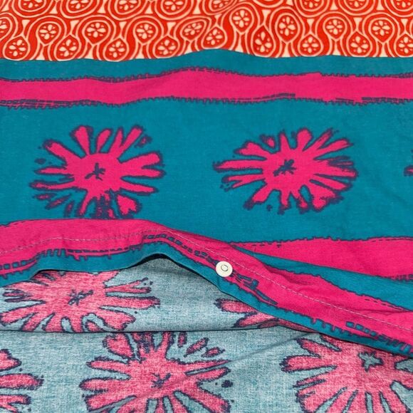 BUNDLE - IKEA LÄPPLJUNG Boho Twin Duvet Cover – multicolor tribal stripe EUC 🌀🔷💛 - Picture 6 of 7